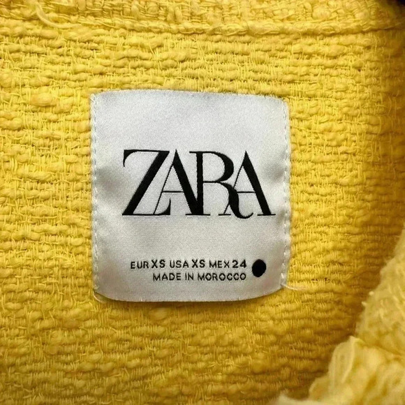Zara Oversized Textured Knit  Jacket Shacket Yellow Women's Size XS - Picture 6 of 14